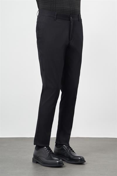 Siyah Pamuklu Yandan Cepli Casual Comfort Fit Chino Pantolon 1003245164