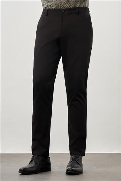 Siyah Pamuklu Yandan Cepli Casual Comfort Fit Chino Pantolon 1003245169