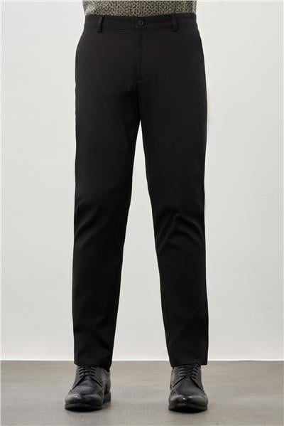 Siyah Pamuklu Yandan Cepli Casual Comfort Fit Chino Pantolon 1003245169