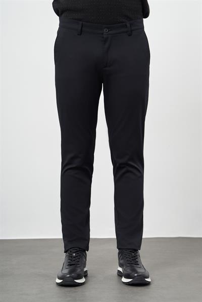 Siyah Pamuklu Yandan Cepli Casual Slim Fit Chino Pantolon 1003245150