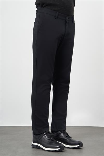 Siyah Pamuklu Yandan Cepli Casual Slim Fit Chino Pantolon 1003245150