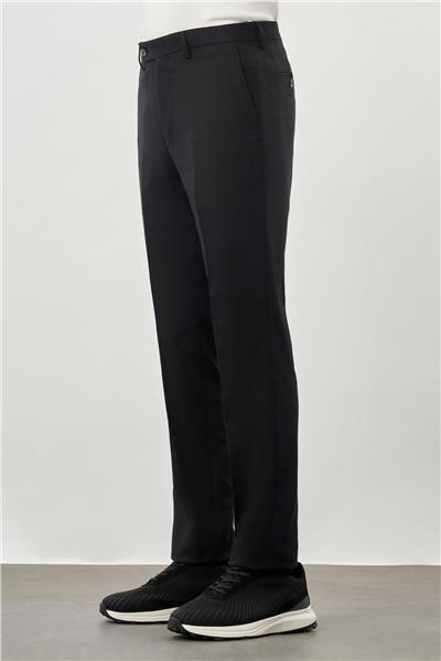 Siyah Esnek Yandan Cepli Comfort Fit Classic Pantolon 1003245207