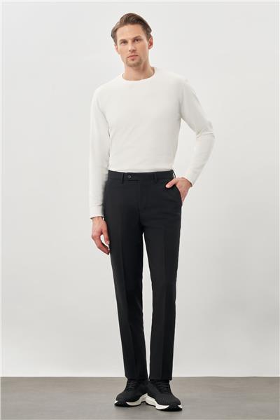 Siyah Esnek Yandan Cepli Comfort Fit Classic Pantolon 1003245207