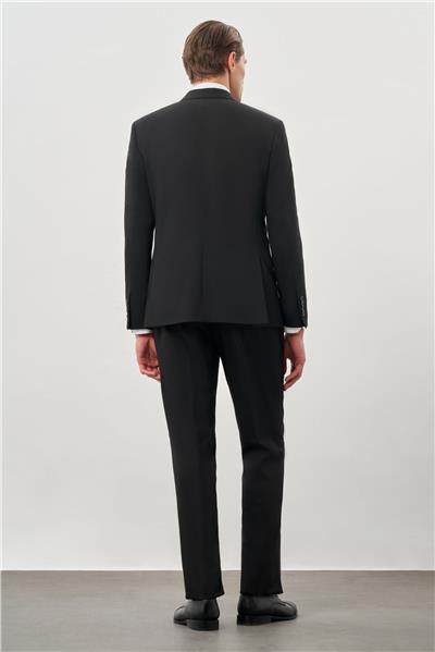 Siyah Düz Mono Yaka Esnek 6 Drop Slim Fit Classic Takım Elbise 1001245178