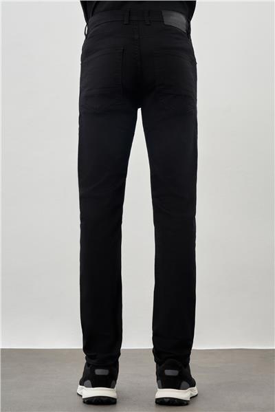 Siyah Düz Cord Pamuklu 5 Cep Slim Fit Casual Denim Pantolon 1023245350
