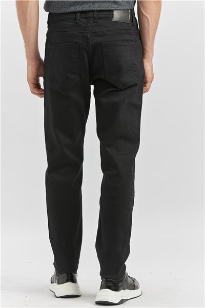Siyah Düz Cord Slim Fit Casual Denim Pantolon 1023245150