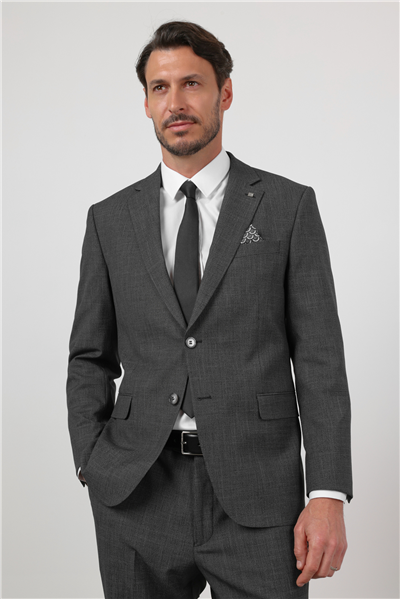 Siyah Mono Yaka 4 Drop Comfort Fit Tam Astar Esnek Takım Elbise 1001260168