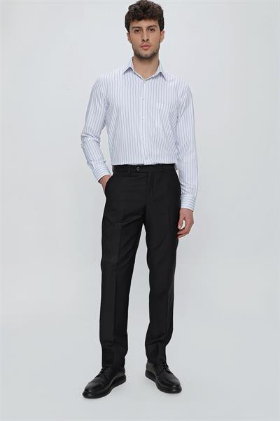 Siyah Esnek Yandan Cepli Comfort Fit Classic Pantolon 1003245005