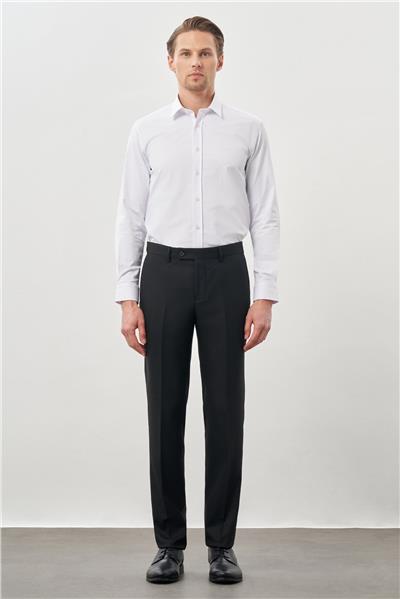 Siyah Esnek Yandan Cepli Slim Fit Classic Pantolon 1003245209