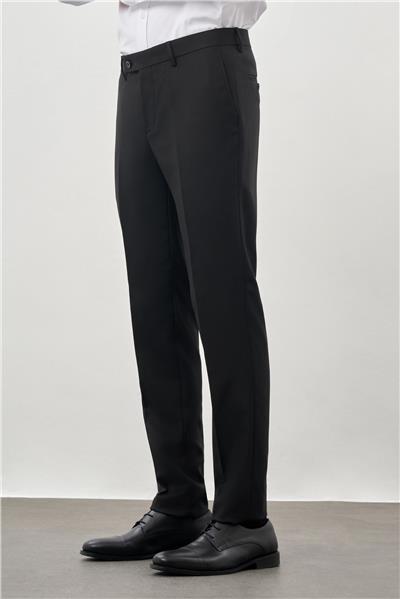 Siyah Esnek Yandan Cepli Slim Fit Classic Pantolon 1003245209