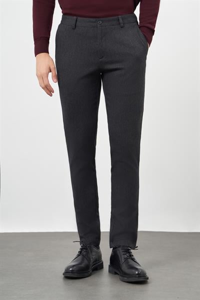 Siyah Pamuklu Yandan Cepli Casual Slim Fit Chino Pantolon 1003245162