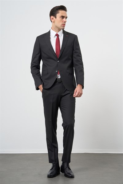 Düz Mono Yaka Çift Yırtmaç 2 Düğme 6 Drop Comfort Fit Classic Takım Elbise 1001245167