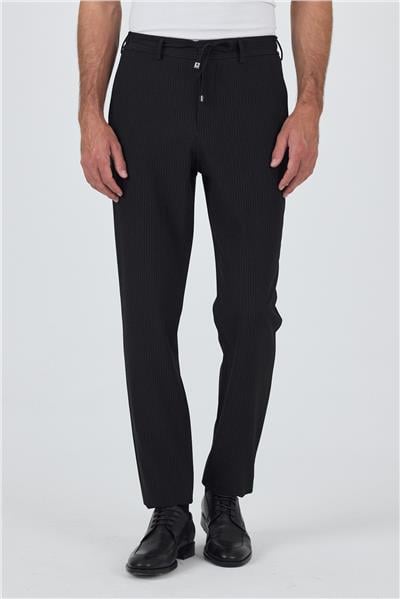 Siyah Esnek Yandan Cepli Casual Comfort Fit Jogger Pantolon 1003250117