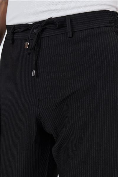 Siyah Esnek Yandan Cepli Casual Comfort Fit Jogger Pantolon 1003250117