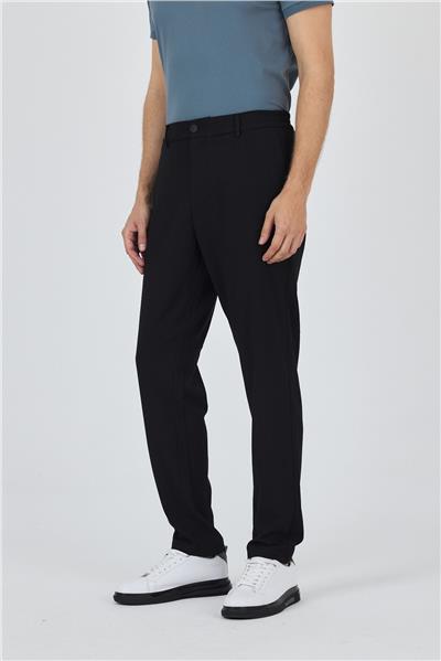 Siyah Esnek Yandan Cepli Casual Standart Fit Jogger Pantolon 1003250119