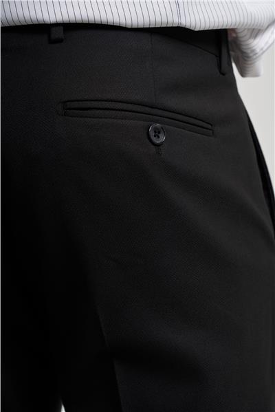 Siyah Esnek Yandan Cepli Slim Fit Classic Pantolon 1003250160