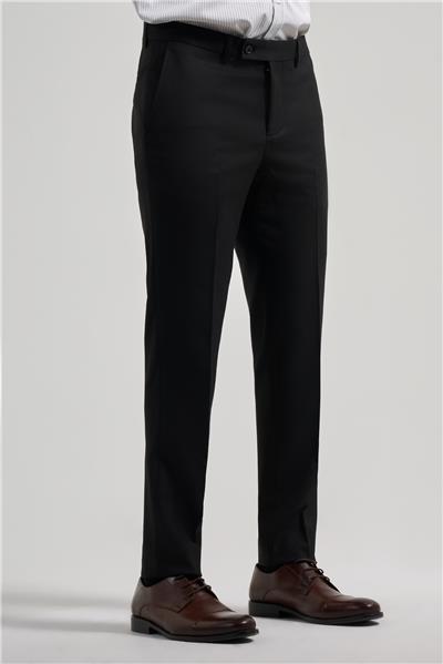 Siyah Esnek Yandan Cepli Slim Fit Classic Pantolon 1003250160