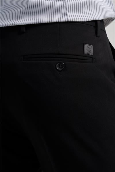 Siyah Esnek Yandan Cepli Slim Fit Classic Pantolon 1003250106