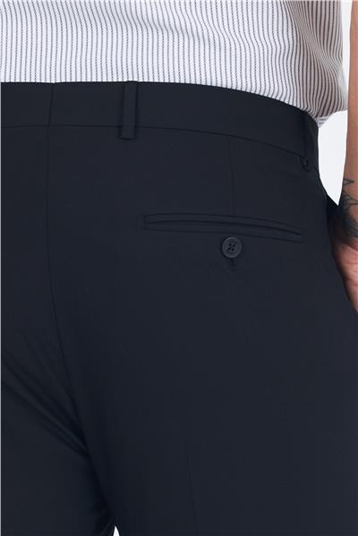 Siyah Esnek Yandan Cepli Slim Fit Classic Pantolon 1003250013