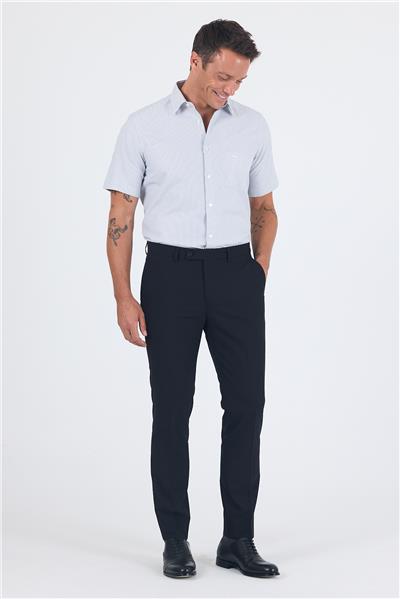 Siyah Esnek Yandan Cepli Slim Fit Classic Pantolon 1003250013