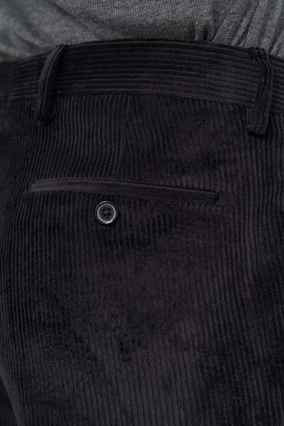 Siyah Pamuklu Yandan Cepli Comfort Fit Kadife Pantolon 1003245160