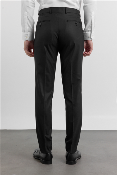 Siyah Gabardin Yan Cep Açık Paça Basic Slim Fit Esnek Classic Pantolon 1003255013