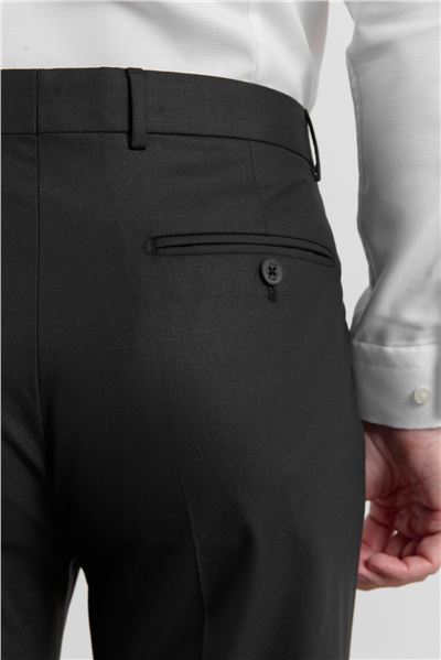 Siyah Gabardin Yan Cep Açık Paça Basic Slim Fit Esnek Classic Pantolon 1003255013