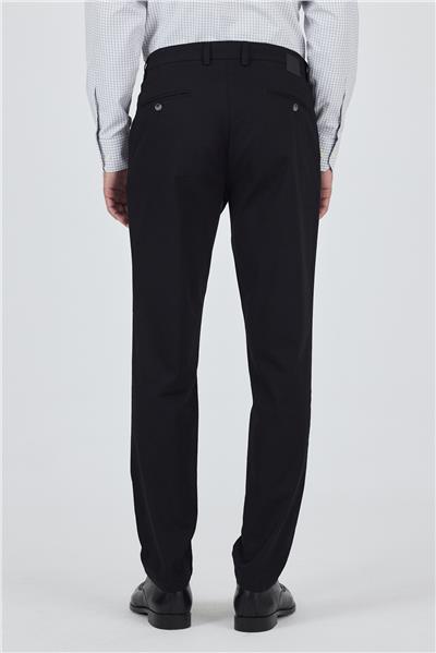 Siyah Gabardin Yan Cep Düz Paça Comfort Fit Pamuklu Casual Chino Pantolon 1003250121