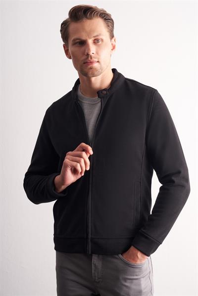 Siyah Hakim Yaka Mont  Düz  Mostra Yırtmaçsız Casual 1007255151