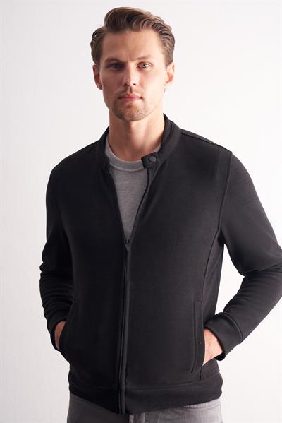 Siyah Hakim Yaka Mont  Düz  Mostra Yırtmaçsız Casual 1007255151