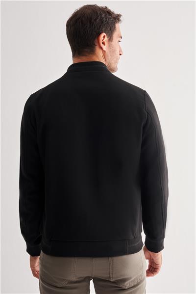 Siyah Kaşe Kolej Yaka Düz Yırtmaçsız Tam Astar Comfort Fit Classic Mont 1007245159