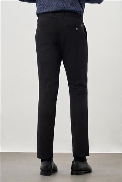 Siyah Pamuklu Yandan Cepli Casual Slim Fit Chino Pantolon 1003245168