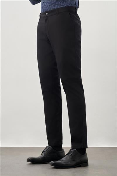 Siyah Pamuklu Yandan Cepli Casual Slim Fit Chino Pantolon 1003245168