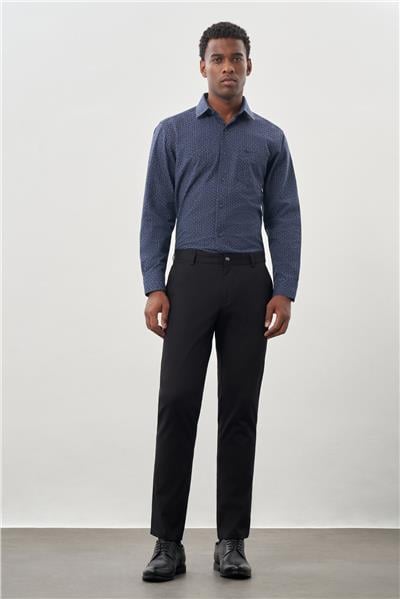 Siyah Pamuklu Yandan Cepli Casual Slim Fit Chino Pantolon 1003245168