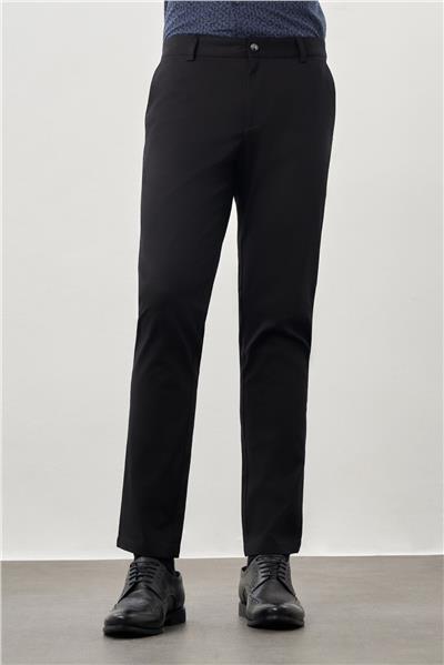 Siyah Pamuklu Yandan Cepli Casual Slim Fit Chino Pantolon 1003245168
