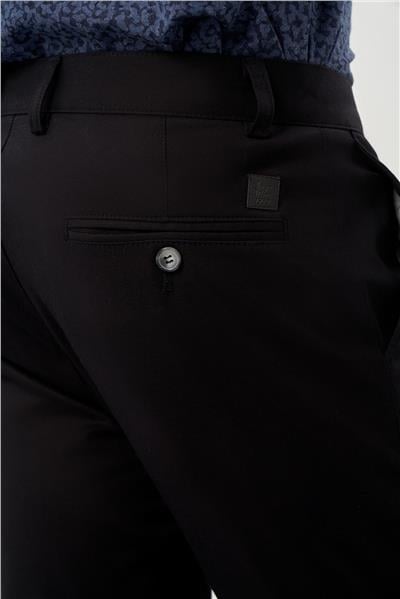 Siyah Pamuklu Yandan Cepli Casual Slim Fit Chino Pantolon 1003245168