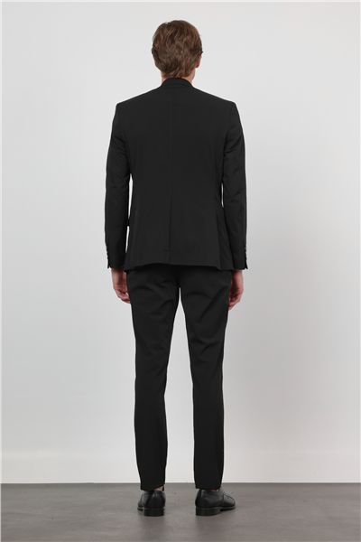 Kendinden Desenli Mono Yaka 6 Drop Slim Fit Takım Elbise 1001260162