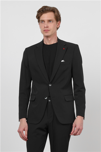Kendinden Desenli Mono Yaka 6 Drop Slim Fit Takım Elbise 1001260162