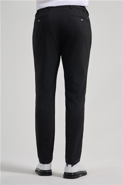 Siyah Kendinden Desenli Yan Cep Slim Fit Jogger Pantolon 1003250161