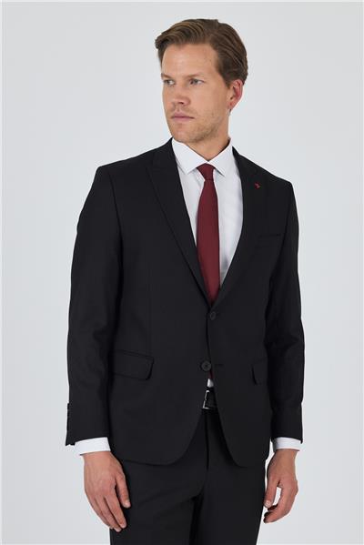 Siyah Kırlangıç Yaka Astarlı Çift Yırtmaç Esnek 6 Drop Slim Fit Classic Takım Elbise 1001250162