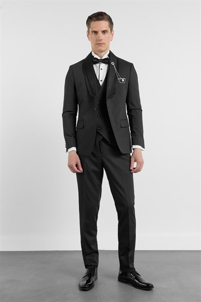 Kılıç Yaka Düz Desen 6 Drop Slim Fit Esnek Takım Elbise 1001260292