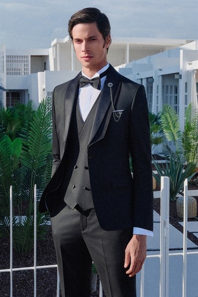 Kılıç Yaka Düz Desen 6 Drop Slim Fit Esnek Takım Elbise 1001260292