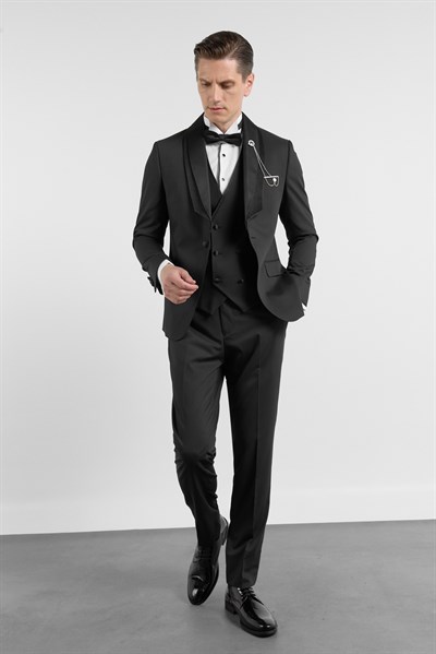 Kılıç Yaka Düz Desen 6 Drop Slim Fit Esnek Takım Elbise 1001260292