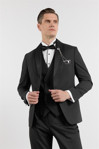 Kılıç Yaka Düz Desen 6 Drop Slim Fit Esnek Takım Elbise 1001260292