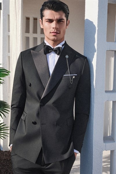 Kılıç Yaka Düz Desen 6 Drop Slim Fit Esnek Takım Elbise 1001260203