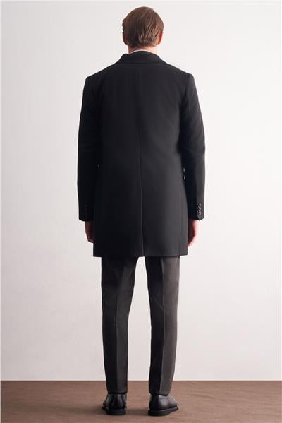 Siyah Kılıç Yaka Kruvaze Comfort Fit Esnek Classic Kaban 1008255164