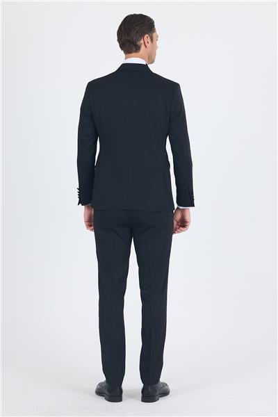 Siyah Kılıç Yaka Kruvaze Slim Fit Ceremony Takım Elbise 1001250203