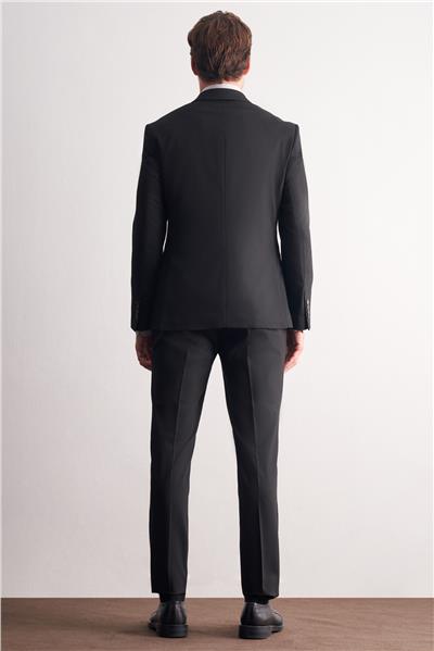 Siyah Kılıç Yaka Tam Astar 6 Drop Slim Fit Kruvaze Takım Elbise 1001255158