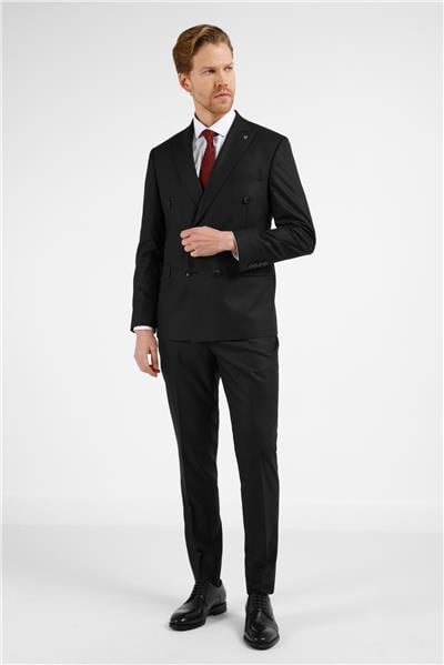 Siyah Kırlangıç Yaka 6 Drop Slim Fit Takım Elbise 1001255172