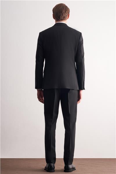Siyah Kırlangıç Yaka Çizgili Desen Esnek 6 Drop Slim Fit Classic Takım Elbise 1001255164